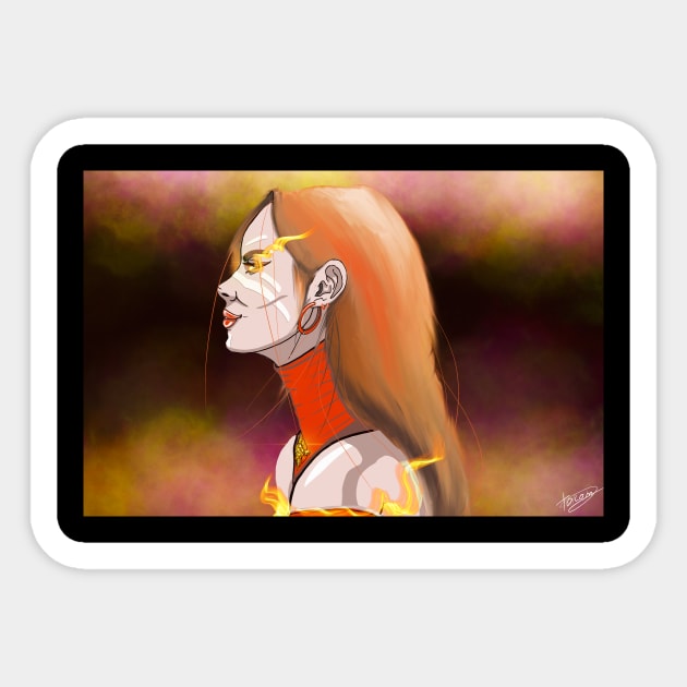 Lina fan art dota 2 hero Sticker by arttaram